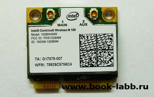 купить комбинированный модуль WIFI стандарта 802.11 B/G/N + BT mini PCIe intel n100 100BNMW в спб
